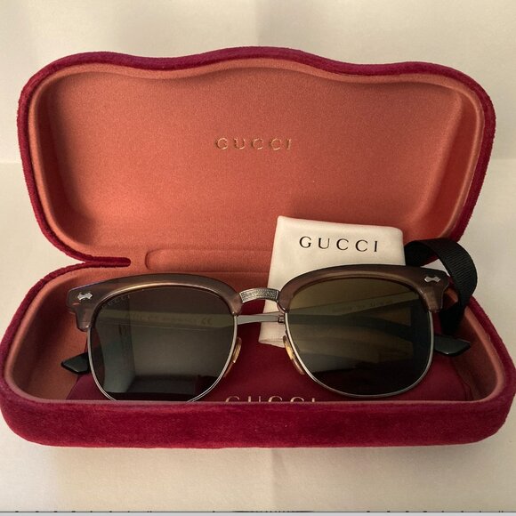 Gucci Green Square Sunglasses Havana GG0051S - Picture 4 of 6